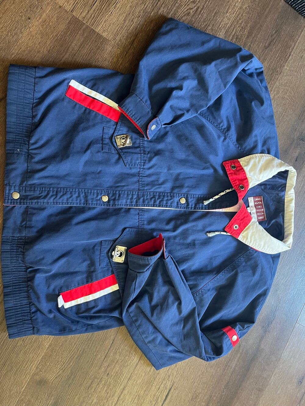 Vintage Ashton Cove 90s Colorblock Nautical Windbreaker Jacket Large